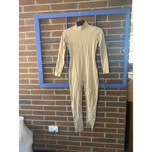 Bal Togs Adult Unisex Mock Neck Long Sleeve Unitard Nude S
